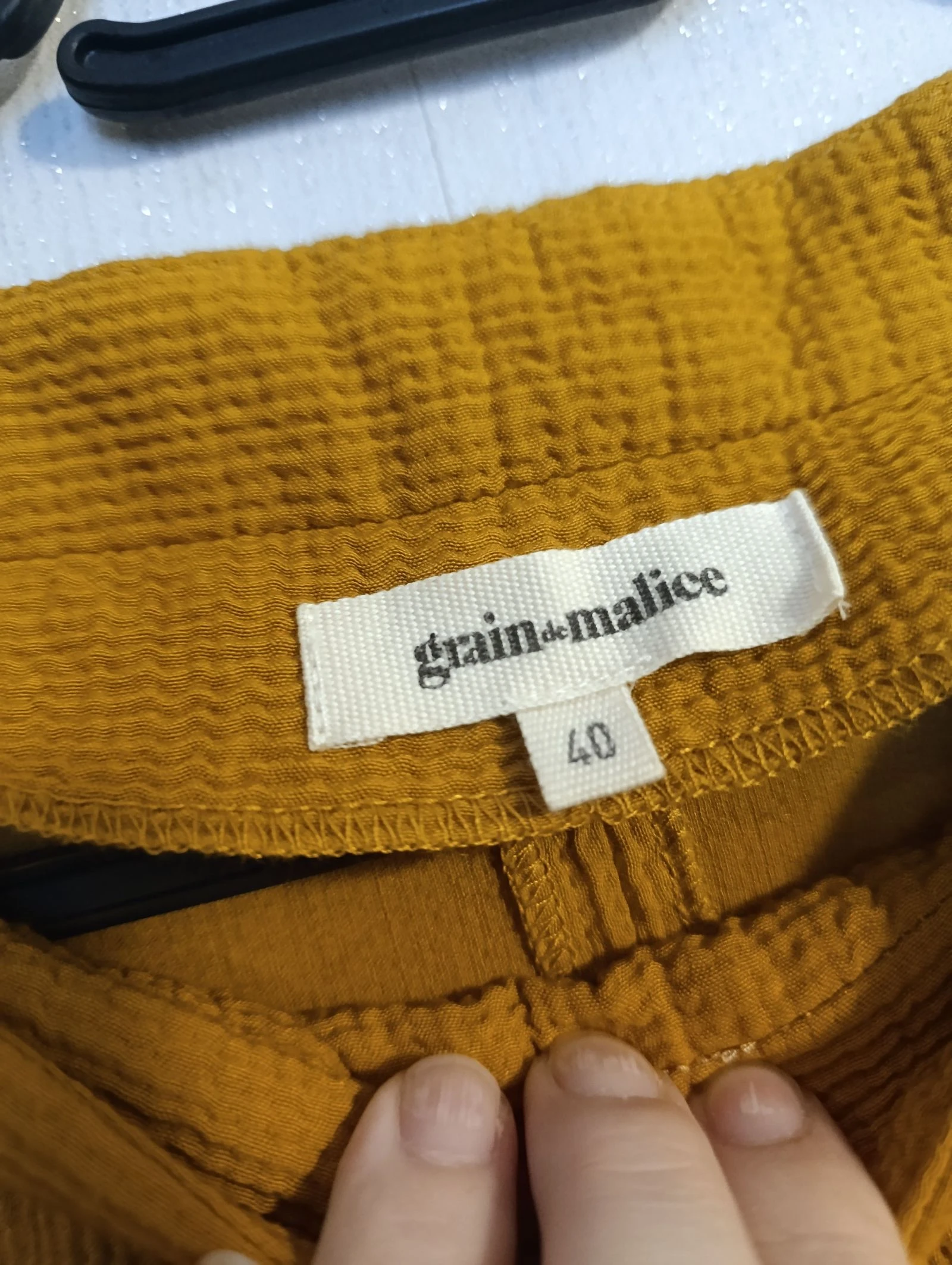 Vestido casulla Grain de Malice de mostaza texturizado - Talla 40 - Muy buen estado – photo 2